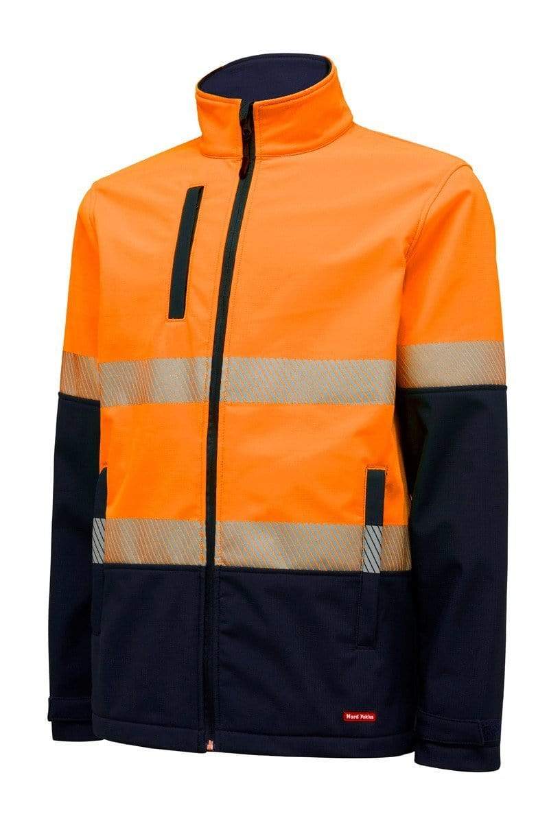 Hard Yakka Softshell Hi Vis Jacket Y06800 Work Wear Hard Yakka Orange/Navy S 